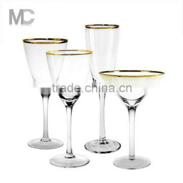 Handmade Gold rim wine glass