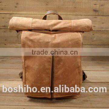 Custom design top grain vintage leather backpack bag outdoor backpack