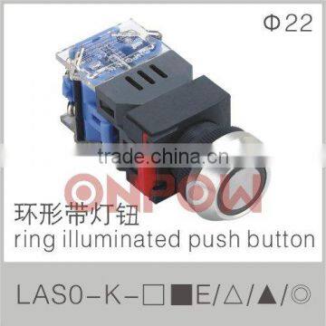 LAS0-K-11E ring illuminated push button switch(illuminated switch,lighted push button)