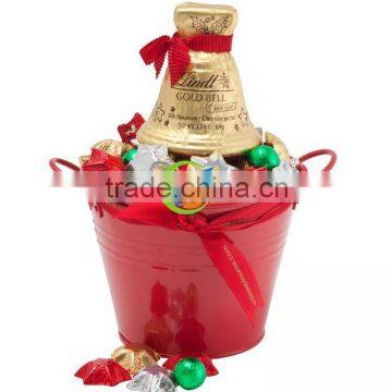 Lovely christmas decoration metal chocolate bucket