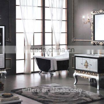 Modern classic bathroom vanity with marble in black with white WTS315