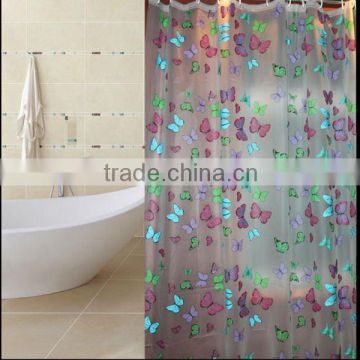 clear Printed butterfly shower curtain