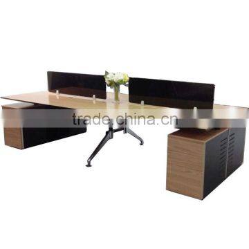 Modern Design Office Table For 4 person, 4 Seat Office Workstation, One Set For 4 Seater