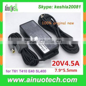 T61 T410 E40 SL400 Laptop Charger for Lenovo 20V 4.5A 90W laptop ac adapter