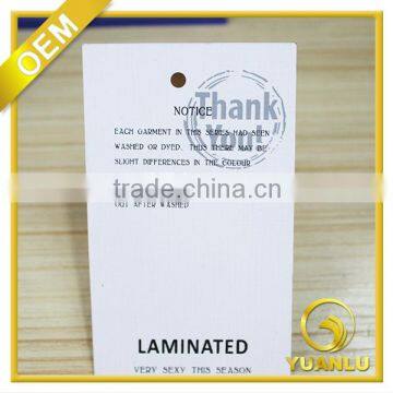 Customized LOGO printing Clear Paper hang tag