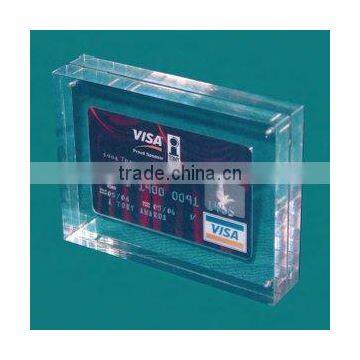 acrylic display entrapment credit card plaque