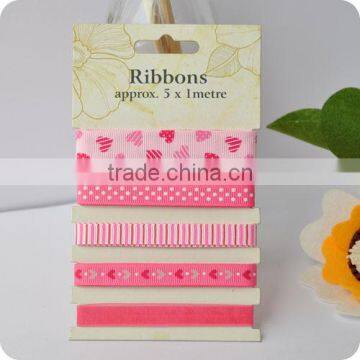 pattern ribbon, grosgrain ribbon , ribbon set , scrapbooking ribbon, ribbon for bowing