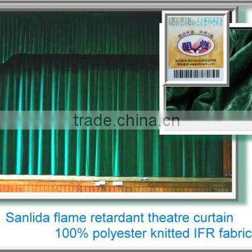 100% polyester fire-retardant theatre curtain fabric