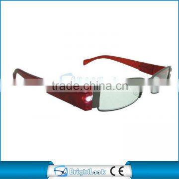 Nice design SS frame reading glasses light cheap glasses powerful battery led glasses BRM2844