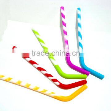 Funny screw thread Food Grade Smoothie Silicone Drinking Straws, silicone straws