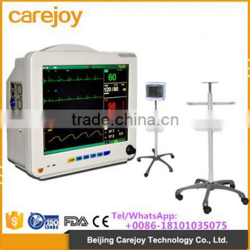 12 inch 6 parameter Patient Monitor trolley optional IBP ETCO2 with CE certificate