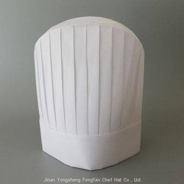 30cm Height Special White Non Woven Round Top Cook Cap With Hook and Loop photo-5