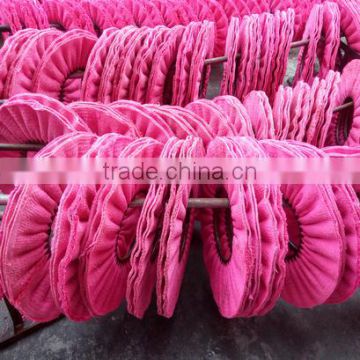 Red corrugated cotton sisal airway abrasive pad/Stainless steel buffing wheel