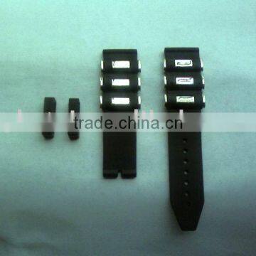 black silicone watch band