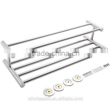 Wall Mounted Towel Rack Bathroom Hotel Rail Holder Storage Shelf Stainless Steel photo-4