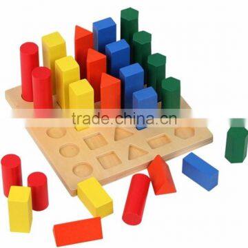 Ealy Education Montessori Wood Baby Toy Geometry Cylinder Ladder Block Puzzle photo-6