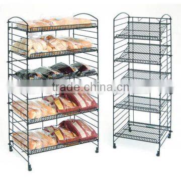 5 ties Customized Markets commodity Metal Bread Display Rack