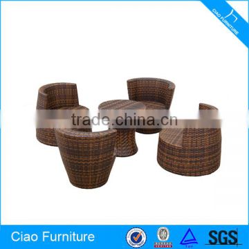 Outdoor Synthetic Rattan Furniture 4 Seated Leisure Table And Chairs