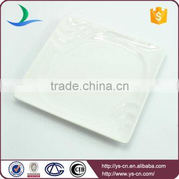 Square Shape White Porcelain Fine Dining Plates photo-6