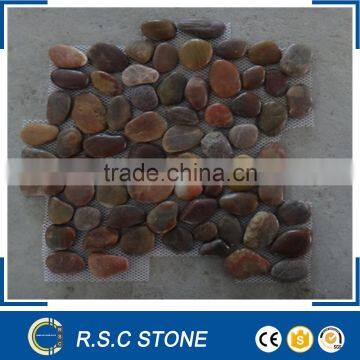 red polished pebble stone /cobble stone tile