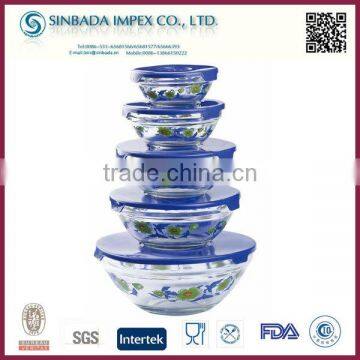 Hot Sale 5 Pcs Glass Bowl Set With Lids photo-5