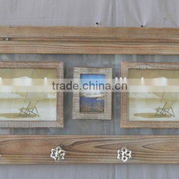 2016 Shabby Chic Wooden Shelf With Frames With Hooks photo-2