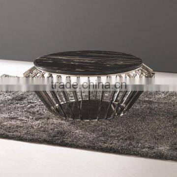 C151 Modern design stainless steel marble coffee table