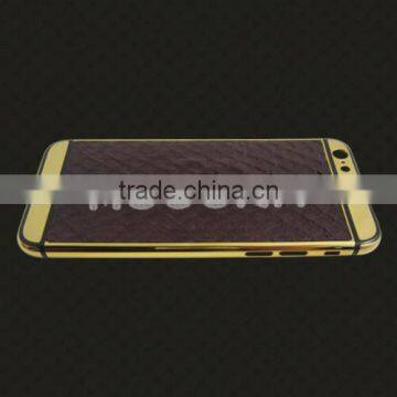 For Iphone6 Leather Gold Plated Housing, Gold Housing With Groove Stick Leather Housing for Iphone6 photo-5