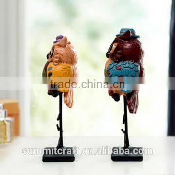 Funny Painted Owl Statue Resin Animal Statues photo-3
