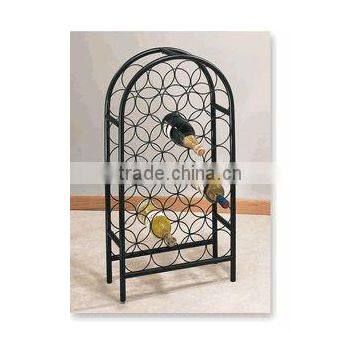 2013 hot sale iron wire black floor stand wine rack