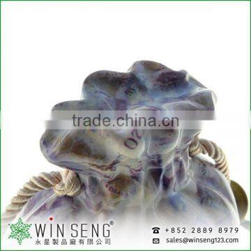 Painting Money Pattern With Bag Model Shape Ceramic Coin Bank for Decoration photo-5