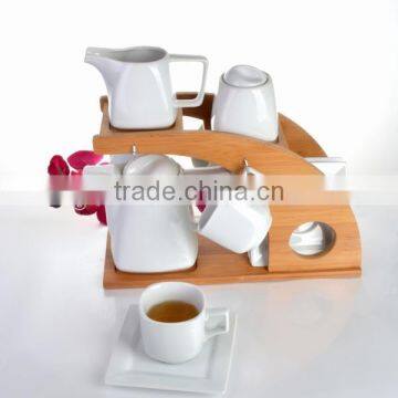 Hot selling china mini ceramic bright colored pots set with cups