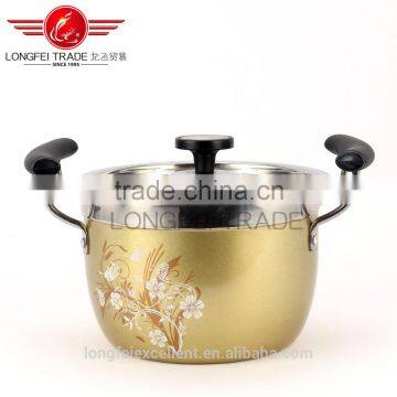 Yellow High Quality Wholesale Stainless Steel Cooking Pot Set/stainless Steel Camping Pot photo-2