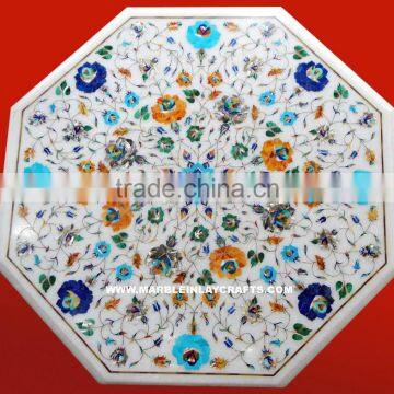 Octagonal Marble Inlay Dining Table Top