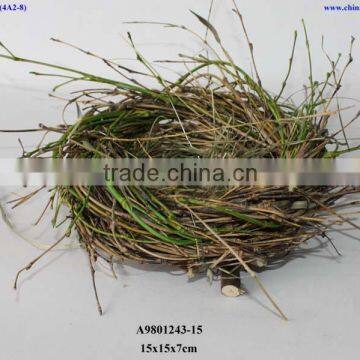 natural wicker bird nest for garden