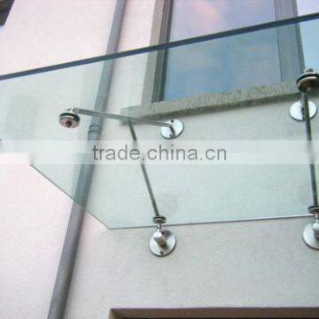 Modern Design Stainless Steel Glass Canopy Fittings/outdoor Tempered Glass Canopy System for Door,window,car Parking photo-2