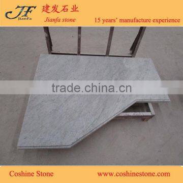 White Marble Table Tops Italian Bianco Carrara White Countertop Kitchen Cabinets photo-3