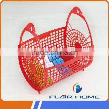 XYB9906 laundry products colorful plastic basket with clothes pegs/clips