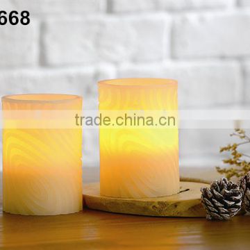 4" Battery Powered Flameless LED Pillar Wax Candles LED Carved Candles