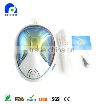 Swimming Equipment Full Face Snorkel Mask With Electroplate Beautiful Plating Mask photo-6