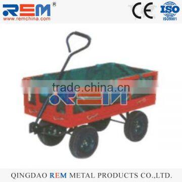 QINGDAO TOOL CART TC1840AH FOUR 3.50-4 PNEUMATIC WHEEL FOLD THE TRUCK PLASTIC PAN