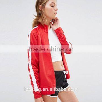 fashion college student high neck long sleeves tracksuit