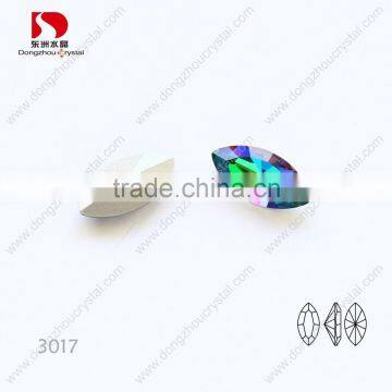 wholesale 001VM machine cut horse eye shaped crystal rhinestones for garment/shoes/bags