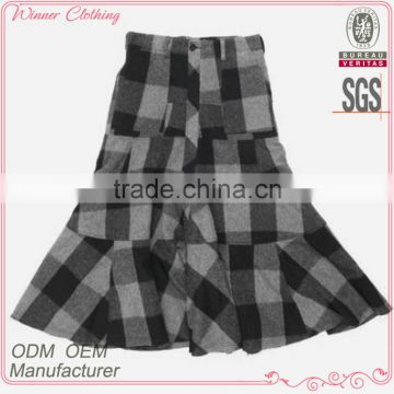 cotton flare hem yarn dyed school uniforms plaid skirts