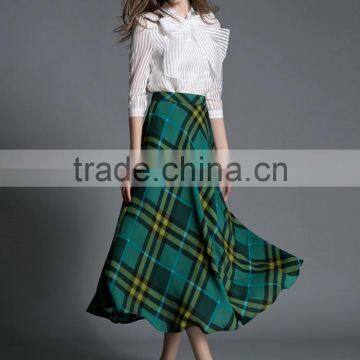 korean style women fashion plaid long skirt wholesale cheap price