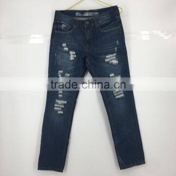 Men new fashion stock ripped straight fancy jeans