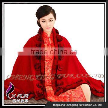 CX-B-P-40D Factory Direct Sale Cashmere Fur Shawl Cape