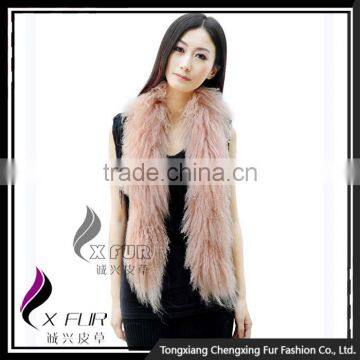 CX-S-02G High Quality Custom Fashion Wholesale Mongolian Lamb Fur Fashion Winter Scarf photo-5