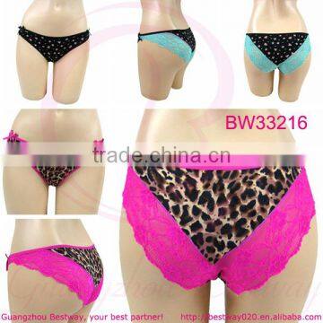 Guangzhou Bestway Underwear manufacture fashion sexy cute stylish bikini with lace trim and bows for young girls