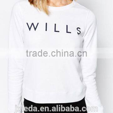 Best Selling Classic White Crewneck Print Fleece Sweatshirt photo-3